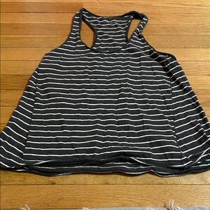 Aerie Black and White Striped Tank Top